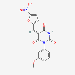 (5E)-1-(3-methoxyphenyl)-5-[(5-nitrofuran-2-yl)methylidene]-1,3-diazinane-2,4,6-trione