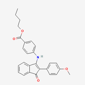 molecular formula C27H25NO4 B11083692 butyl 4-{[2-(4-methoxyphenyl)-1-oxo-1H-inden-3-yl]amino}benzoate 