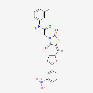 N-(3-Methylphenyl)-2-[(5E)-5-{[5-(3-nitrophenyl)-2-furyl]methylene}-2,4-dioxo-1,3-thiazolidin-3-YL]acetamide