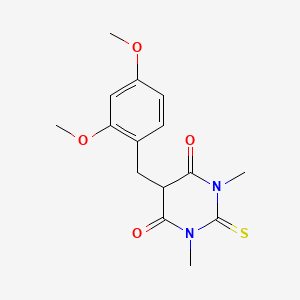 molecular formula C15H18N2O4S B11083720 5-(2,4-dimethoxybenzyl)-1,3-dimethyl-2-thioxodihydropyrimidine-4,6(1H,5H)-dione 