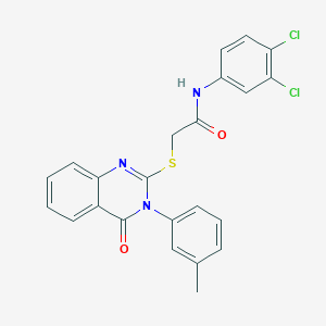 molecular formula C23H17Cl2N3O2S B11083737 N-(3,4-Dichlorophenyl)-2-{[3-(3-methylphenyl)-4-oxo-3,4-dihydro-2-quinazolinyl]sulfanyl}acetamide 