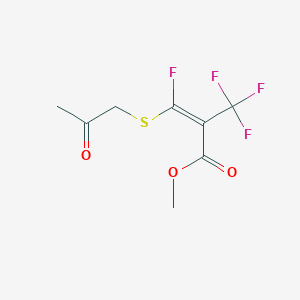 molecular formula C8H8F4O3S B11083771 methyl (2E)-3-fluoro-3-[(2-oxopropyl)sulfanyl]-2-(trifluoromethyl)prop-2-enoate 