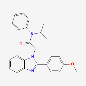 molecular formula C25H25N3O2 B11083784 2-[2-(4-methoxyphenyl)-1H-benzimidazol-1-yl]-N-phenyl-N-(propan-2-yl)acetamide 