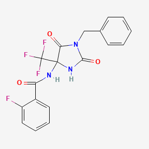 N-[1-benzyl-2,5-dioxo-4-(trifluoromethyl)imidazolidin-4-yl]-2-fluorobenzamide