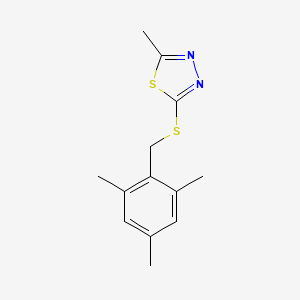 molecular formula C13H16N2S2 B11083853 2-[(Mesitylmethyl)sulfanyl]-5-methyl-1,3,4-thiadiazole 