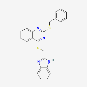 4-[(1H-benzimidazol-2-ylmethyl)sulfanyl]-2-(benzylsulfanyl)quinazoline