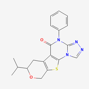 7-phenyl-12-propan-2-yl-13-oxa-16-thia-2,4,5,7-tetrazatetracyclo[7.7.0.02,6.010,15]hexadeca-1(9),3,5,10(15)-tetraen-8-one