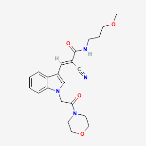 molecular formula C22H26N4O4 B11083933 (2E)-2-cyano-N-(3-methoxypropyl)-3-{1-[2-(morpholin-4-yl)-2-oxoethyl]-1H-indol-3-yl}prop-2-enamide 