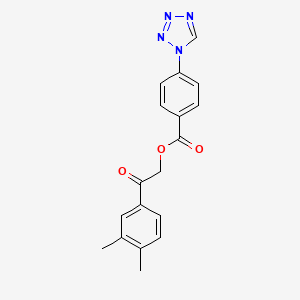 molecular formula C18H16N4O3 B11083943 2-(3,4-dimethylphenyl)-2-oxoethyl 4-(1H-tetrazol-1-yl)benzoate 