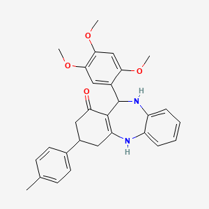 3-(4-methylphenyl)-11-(2,4,5-trimethoxyphenyl)-2,3,4,5,10,11-hexahydro-1H-dibenzo[b,e][1,4]diazepin-1-one