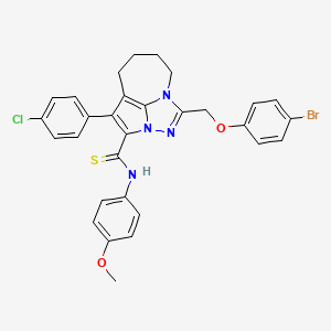 1-[(4-bromophenoxy)methyl]-4-(4-chlorophenyl)-N-(4-methoxyphenyl)-5,6,7,8-tetrahydro-2,2a,8a-triazacyclopenta[cd]azulene-3-carbothioamide