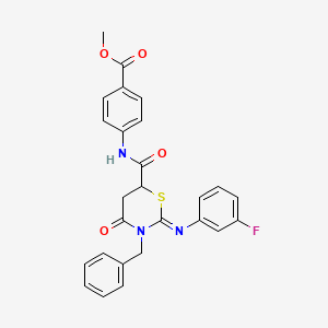 methyl 4-[({(2Z)-3-benzyl-2-[(3-fluorophenyl)imino]-4-oxo-1,3-thiazinan-6-yl}carbonyl)amino]benzoate