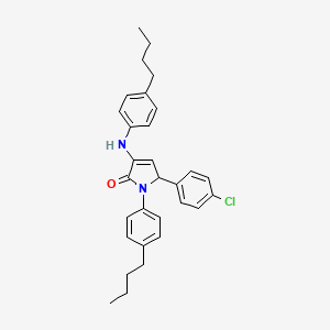 molecular formula C30H33ClN2O B11084013 1-(4-butylphenyl)-3-[(4-butylphenyl)amino]-5-(4-chlorophenyl)-1,5-dihydro-2H-pyrrol-2-one 