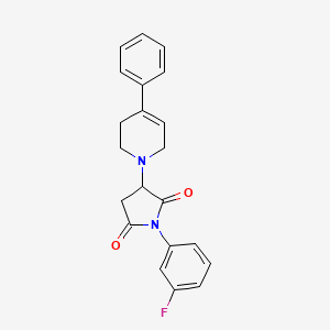 molecular formula C21H19FN2O2 B11084016 1-(3-fluorophenyl)-3-(4-phenyl-3,6-dihydropyridin-1(2H)-yl)pyrrolidine-2,5-dione 