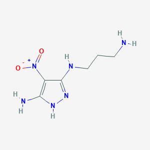 molecular formula C6H12N6O2 B11084023 N~5~-(3-aminopropyl)-4-nitro-1H-pyrazole-3,5-diamine 