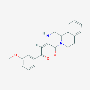 molecular formula C21H20N2O3 B11084048 3-[2-(3-Methoxy-phenyl)-2-oxo-ethylidene]-1,2,3,6,7,11b-hexahydro-pyrazino[2,1-a]isoquinolin-4-one 