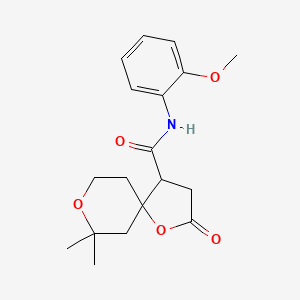 N-(2-methoxyphenyl)-7,7-dimethyl-2-oxo-1,8-dioxaspiro[4.5]decane-4-carboxamide