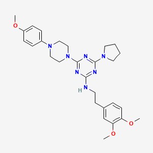 molecular formula C28H37N7O3 B11084120 N-[2-(3,4-dimethoxyphenyl)ethyl]-4-[4-(4-methoxyphenyl)piperazin-1-yl]-6-(pyrrolidin-1-yl)-1,3,5-triazin-2-amine 