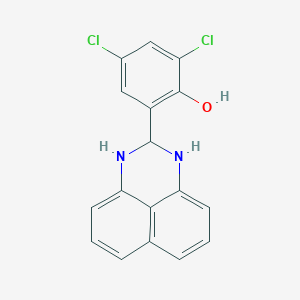 molecular formula C17H12Cl2N2O B11084122 2,4-dichloro-6-(2,3-dihydro-1H-perimidin-2-yl)phenol 