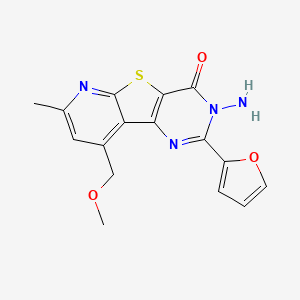 5-amino-4-(furan-2-yl)-13-(methoxymethyl)-11-methyl-8-thia-3,5,10-triazatricyclo[7.4.0.02,7]trideca-1(13),2(7),3,9,11-pentaen-6-one