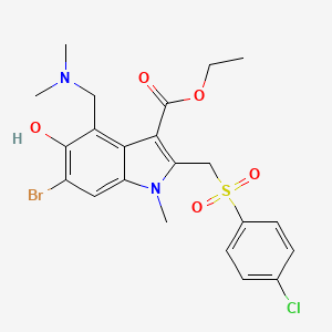 ethyl 6-bromo-2-{[(4-chlorophenyl)sulfonyl]methyl}-4-[(dimethylamino)methyl]-5-hydroxy-1-methyl-1H-indole-3-carboxylate