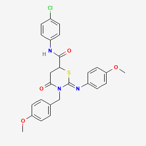 (2Z)-N-(4-chlorophenyl)-3-(4-methoxybenzyl)-2-[(4-methoxyphenyl)imino]-4-oxo-1,3-thiazinane-6-carboxamide