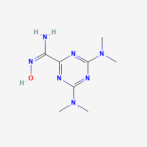 molecular formula C8H15N7O B11084144 4,6-bis(dimethylamino)-N'-hydroxy-1,3,5-triazine-2-carboximidamide 