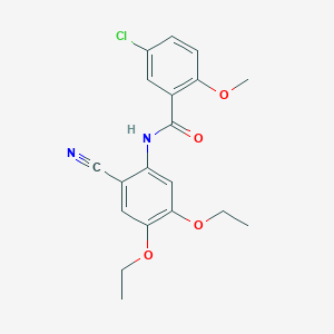 molecular formula C19H19ClN2O4 B11084172 5-chloro-N-(2-cyano-4,5-diethoxyphenyl)-2-methoxybenzamide 