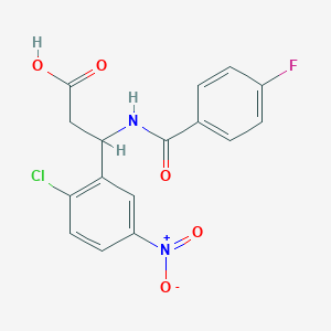 3-(2-Chloro-5-nitrophenyl)-3-[(4-fluorobenzoyl)amino]propanoic acid