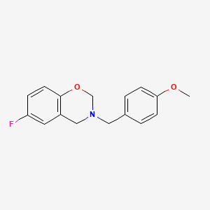 molecular formula C16H16FNO2 B11084178 6-fluoro-3-(4-methoxybenzyl)-3,4-dihydro-2H-1,3-benzoxazine 