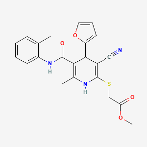 Methyl ({3-cyano-4-(furan-2-yl)-6-methyl-5-[(2-methylphenyl)carbamoyl]-1,4-dihydropyridin-2-yl}sulfanyl)acetate