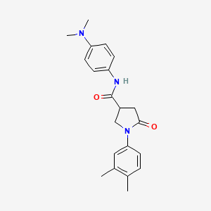 N-[4-(dimethylamino)phenyl]-1-(3,4-dimethylphenyl)-5-oxopyrrolidine-3-carboxamide