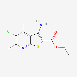 molecular formula C12H13ClN2O2S B11084233 Ethyl 3-amino-5-chloro-4,6-dimethylthieno[2,3-b]pyridine-2-carboxylate 