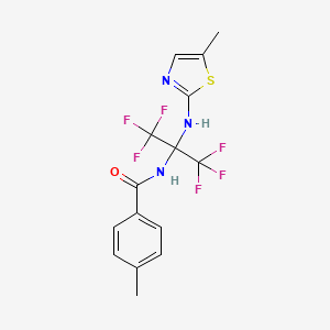 molecular formula C15H13F6N3OS B11084242 4-Methyl-N-[2,2,2-trifluoro-1-(5-methyl-thiazol-2-ylamino)-1-trifluoromethyl-ethyl]-benzamide 