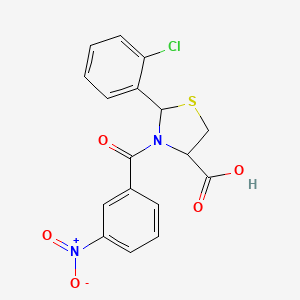 2-(2-Chlorophenyl)-3-[(3-nitrophenyl)carbonyl]-1,3-thiazolidine-4-carboxylic acid