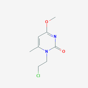 molecular formula C8H11ClN2O2 B11084303 1H-Pyrimidin-2-one, 1-(2-chloroethyl)-4-methoxy-6-methyl- 