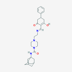 N-(Adamantan-1-YL)-4-(2-{[(2,6-dioxo-4-phenylcyclohexylidene)methyl]amino}ethyl)-1-piperazinecarboxamide