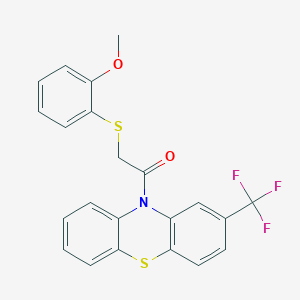 molecular formula C22H16F3NO2S2 B11084347 2-[(2-methoxyphenyl)sulfanyl]-1-[2-(trifluoromethyl)-10H-phenothiazin-10-yl]ethanone 