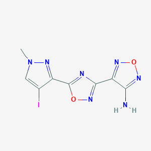 4-[5-(4-iodo-1-methyl-1H-pyrazol-3-yl)-1,2,4-oxadiazol-3-yl]-1,2,5-oxadiazol-3-amine