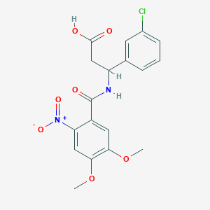 molecular formula C18H17ClN2O7 B11084353 3-(3-Chlorophenyl)-3-[(4,5-dimethoxy-2-nitrobenzoyl)amino]propanoic acid 