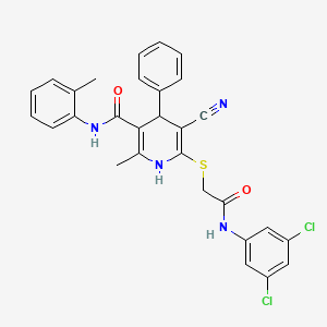 5-cyano-6-({2-[(3,5-dichlorophenyl)amino]-2-oxoethyl}sulfanyl)-2-methyl-N-(2-methylphenyl)-4-phenyl-1,4-dihydropyridine-3-carboxamide