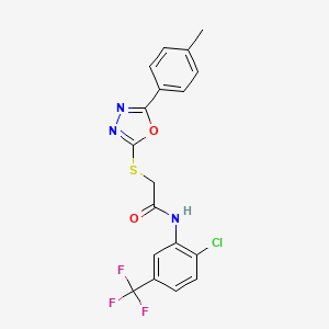 N-[2-chloro-5-(trifluoromethyl)phenyl]-2-{[5-(4-methylphenyl)-1,3,4-oxadiazol-2-yl]sulfanyl}acetamide