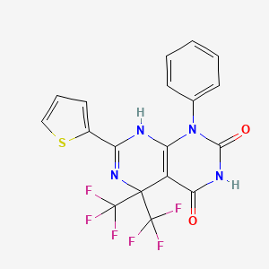 1-phenyl-7-(thiophen-2-yl)-5,5-bis(trifluoromethyl)-5,8-dihydropyrimido[4,5-d]pyrimidine-2,4(1H,3H)-dione