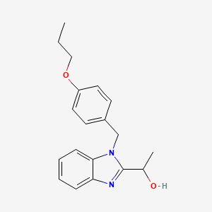 molecular formula C19H22N2O2 B11084426 Ethanol, 1-[1-(4-propoxybenzyl)-1H-benzoimidazol-2-yl]- 