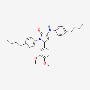 molecular formula C32H38N2O3 B11084433 1-(4-butylphenyl)-3-[(4-butylphenyl)amino]-5-(3,4-dimethoxyphenyl)-1,5-dihydro-2H-pyrrol-2-one 