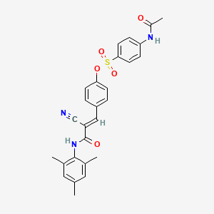 molecular formula C27H25N3O5S B11084445 4-{(1E)-2-cyano-3-oxo-3-[(2,4,6-trimethylphenyl)amino]prop-1-en-1-yl}phenyl 4-(acetylamino)benzenesulfonate 