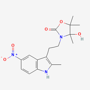 4-Hydroxy-4,5,5-trimethyl-3-[2-(2-methyl-5-nitro-1H-indol-3-yl)ethyl]-1,3-oxazolidin-2-one