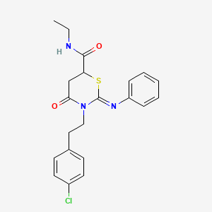 (2E)-3-[2-(4-chlorophenyl)ethyl]-N-ethyl-4-oxo-2-(phenylimino)-1,3-thiazinane-6-carboxamide