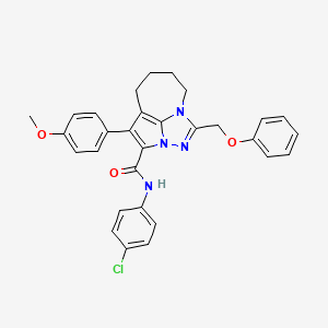 N-(4-chlorophenyl)-4-(4-methoxyphenyl)-1-(phenoxymethyl)-5,6,7,8-tetrahydro-2,2a,8a-triazacyclopenta[cd]azulene-3-carboxamide