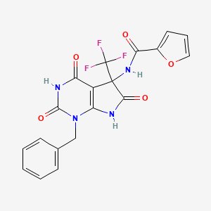 N-[1-benzyl-2,4,6-trioxo-5-(trifluoromethyl)-2,3,4,5,6,7-hexahydro-1H-pyrrolo[2,3-d]pyrimidin-5-yl]furan-2-carboxamide